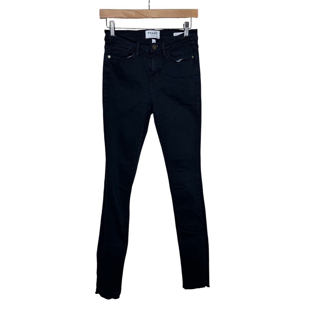 Frame Women's Le Skinny de Jeanne Jeans size 26 Film Noir Black Forever Karlie